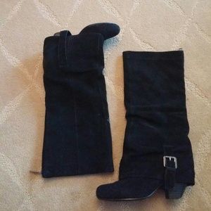 Naughty Monkey Black Suede Boots 6.5
