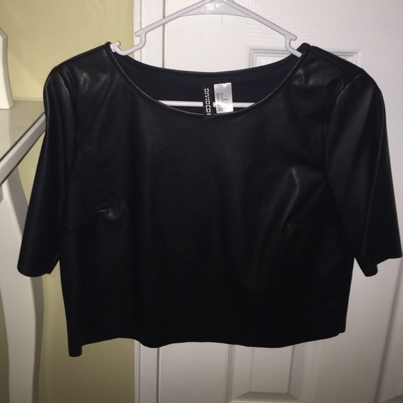 H&M faux leather top