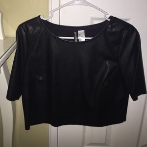 H&M faux leather top
