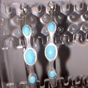Lucky Brand turquoise stone hoop earrings!
