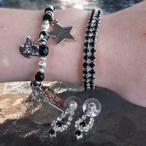 Silver Jewelry Bundle, Bracelets, Dangle Earrings - image 1