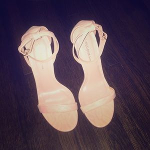 Snakeskin Print Nude Tone Sandals