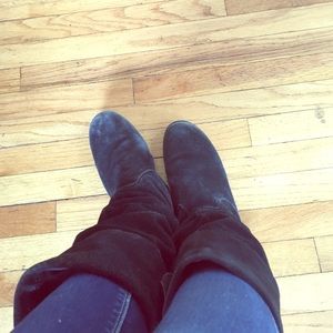 Black leather boots