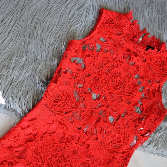 LANE red crochet dress - Picture 2 of 4