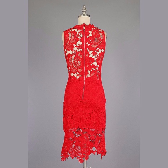 LANE red crochet dress - Picture 4 of 4
