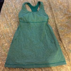Teal Lululemon tank with built in bra