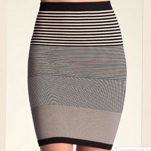 Bebe midi stripe bodycon skirt