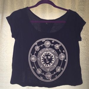 Blue open back crop top