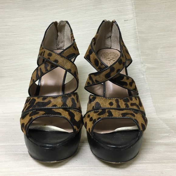 Vince Camuto Cheetah Print Strappy Platforms - Picture 2 of 4