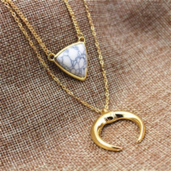 Host Pick New Boho Gold Marble Layered Necklace - Picture 2 of 4