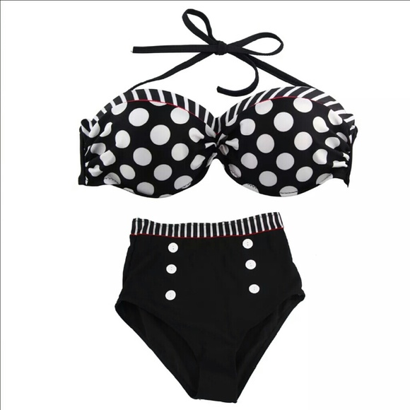 Beautiful Vintage Style High Waisted Bikini - Picture 3 of 4