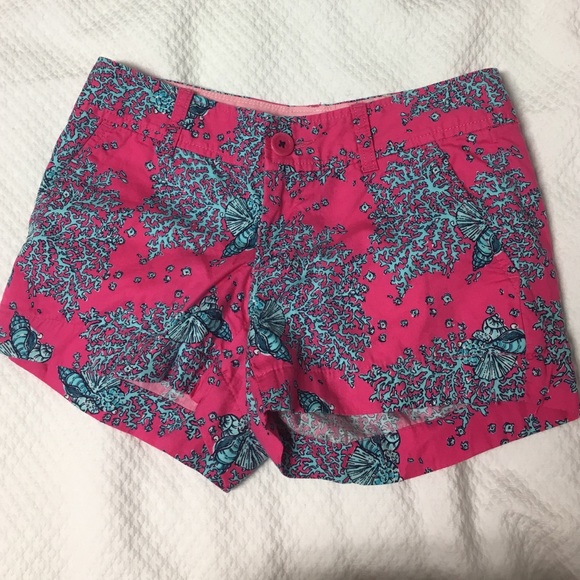 Lilly Pulitzer coral print shorts
