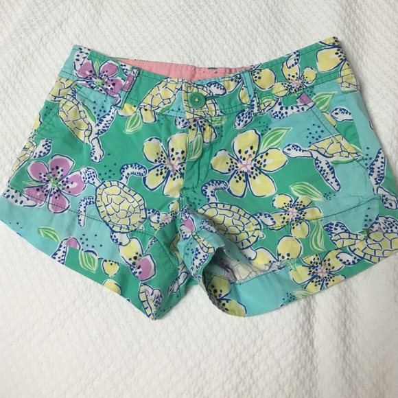 Lilly Pulitzer shorts with turtle and flower print