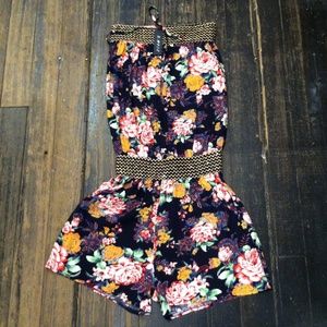 NWT Floral Strapless Romper