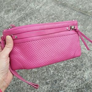 Pink Leather Banana Republic Clutch/Wristlet