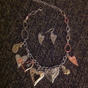 Tri-color Hearts Necklace