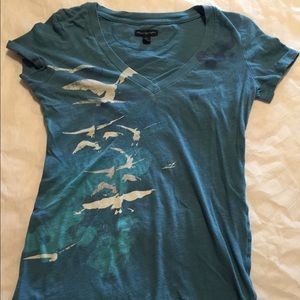 ☄AE Bird and Water Paint V-Neck Shirt☄