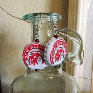 Handmade Beer Bottle Cap Earrings
