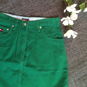 💐PRICE REDUCED! Tommy Hilfiger Green Jean Skirt