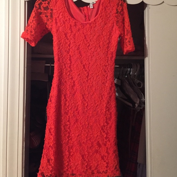 Orange lace dress