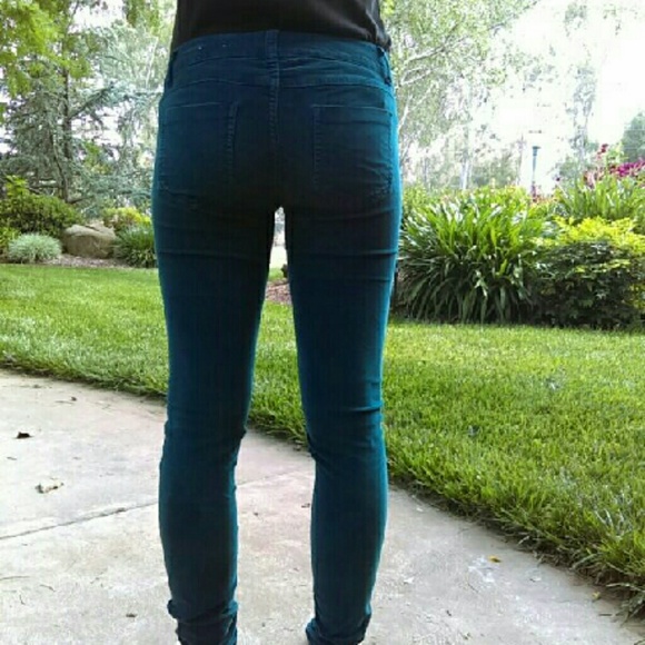 Teal skinny jeans