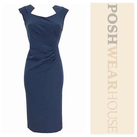 Dresses & Skirts - Midnight Blue Side Pleat Shift Dress