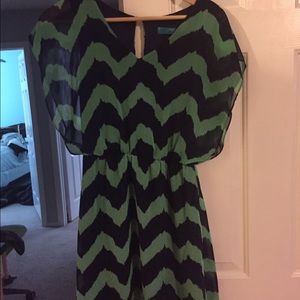 Blue/Green chevron dress