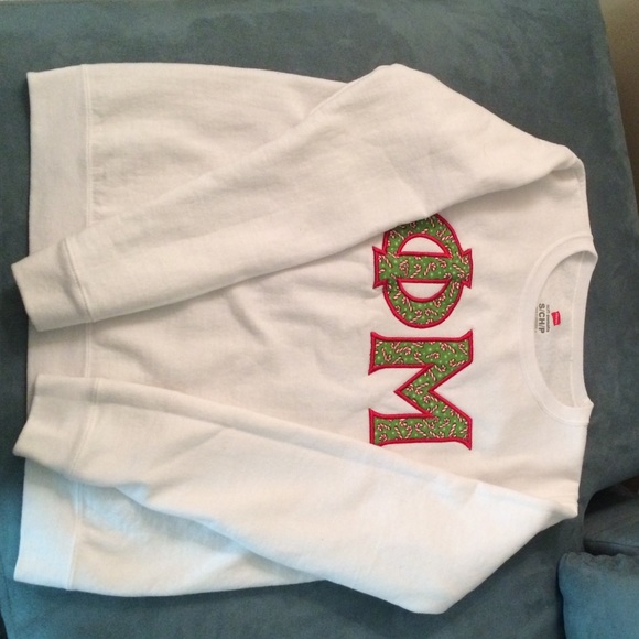 Sold! Phi Mu White Letter Sweatshirt - Picture 1 of 3