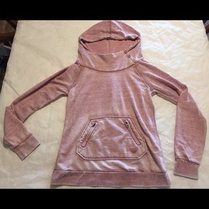 ☄Roxy Salmon Pink Button Swoop Hooded Sweater☄