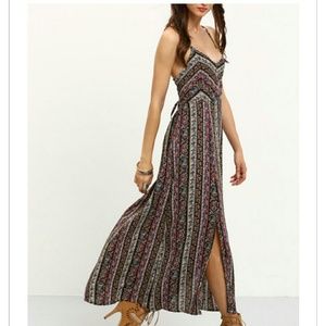 ***sold*** Lace-up Tribal Print Maxi Dress