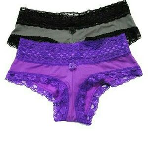 Purple and black boyshort panties