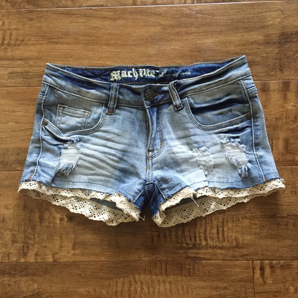 {Last Two}-Denim and Lace Shorts- - Picture 4 of 4