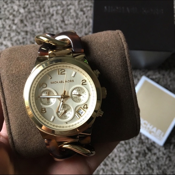 SOLD Gold Tortoise Shell Watch - Picture 1 of 4