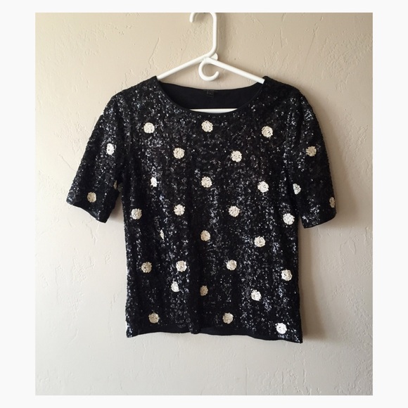 J. Crew Tops - J. Crew Sequin Polka Dot Top