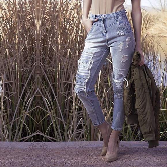 Denim - High Waisted Destroyed Denim