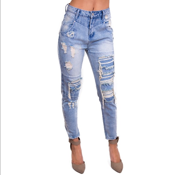 High Waisted Destroyed Denim - Picture 4 of 4