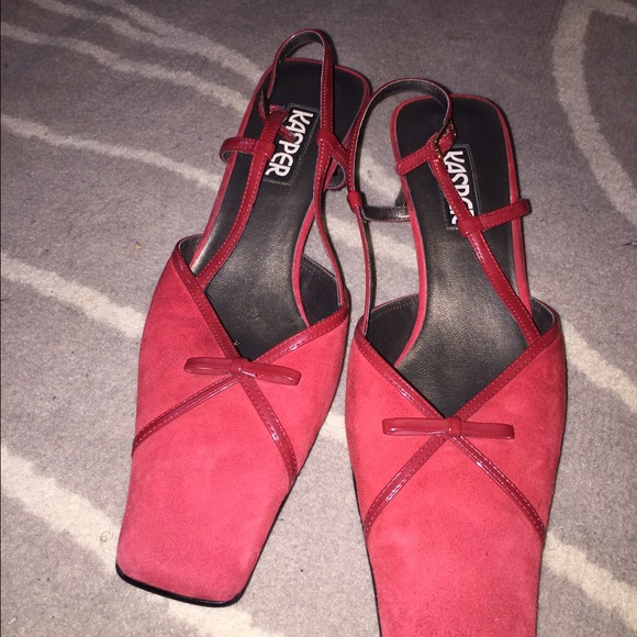 Women's small heel suede shoe