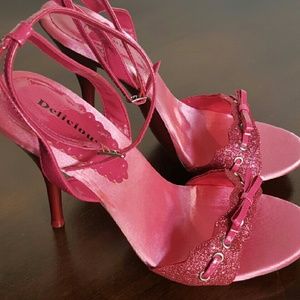 NIB Hot pink ankle strap heels