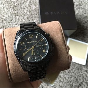 Black and Gold MK Watch