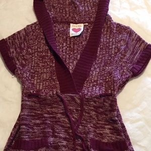 ‼️Red Short Sleeve Knit Hoodie‼️