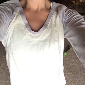 PINK brand long sleeve purple and white shirt