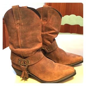 Leather Dingo Cowboy Boots - Size 6.5