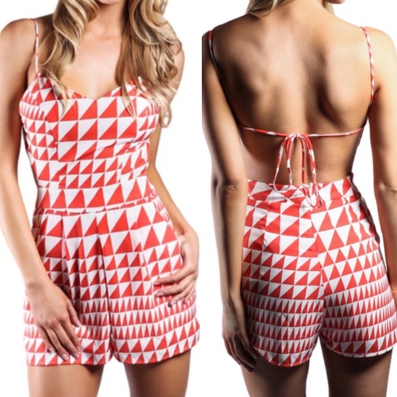 Pants - Open Back Tribal Romper