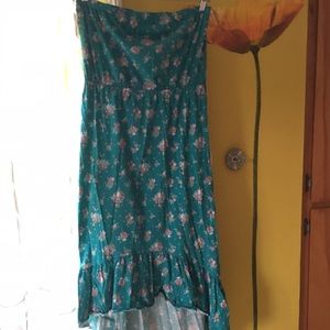 O'Neill strapless high-low soft cotton maxi dress