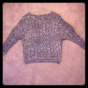 V Neck Hollow Dark Grey Sweater