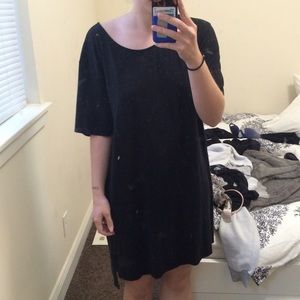 Oversized black tee shirt dress