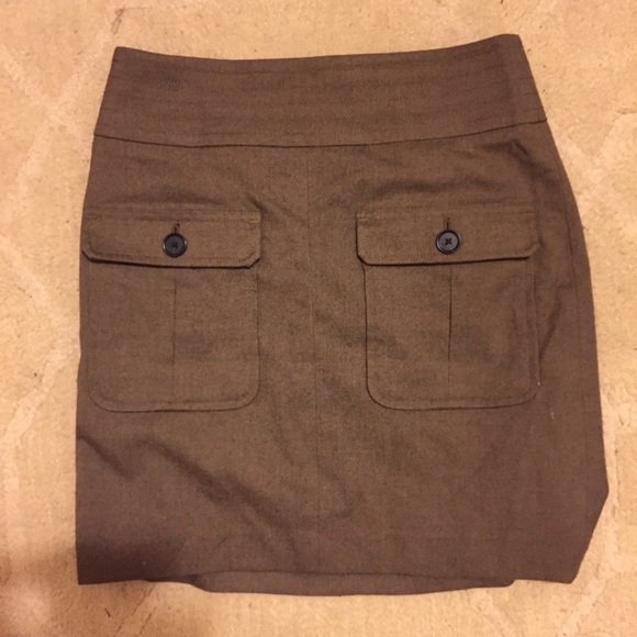 Loft Petite Army Green Skirt