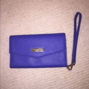 Blue Kate spade wallet/wristlet.