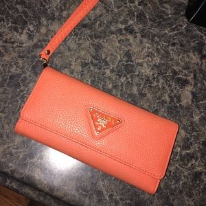 Orange Prada Wallet