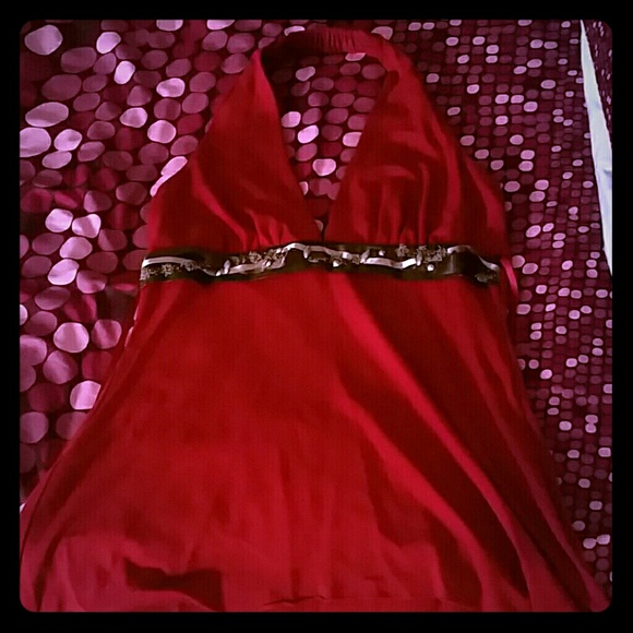 Red halter top - Picture 1 of 1